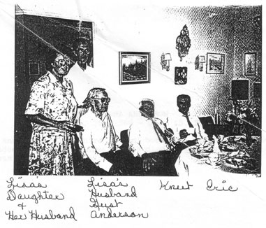 Lisa's daughter and daughter's husband, Gust, Knut and Eric